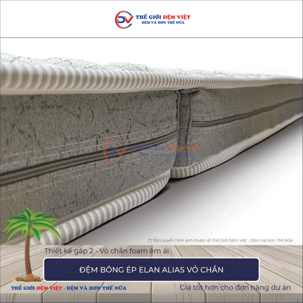 Đệm bông ép Elan Alias vỏ chần
